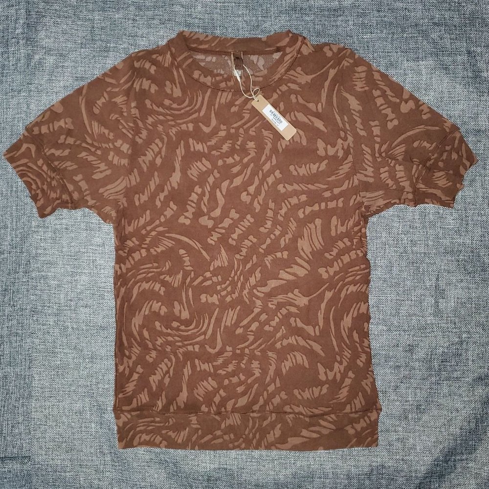NWT SKIMS 4X Summer Mesh T-shirt LATTE SWIRL